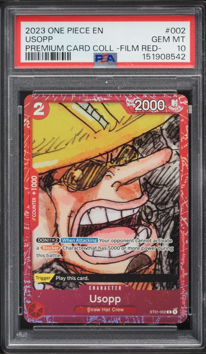 2023 #ST01-002 Usopp PSA 10 One Piece Premium Collection Film Red