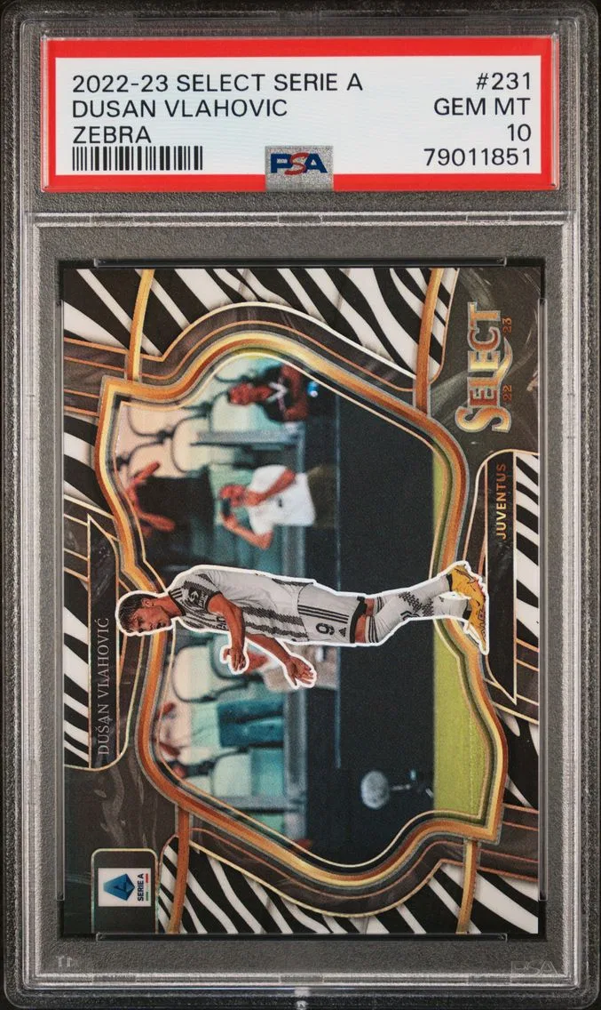 2022 #231 Dusan Vlahovic PSA 10 Zebra Panini Select Serie A Soccer