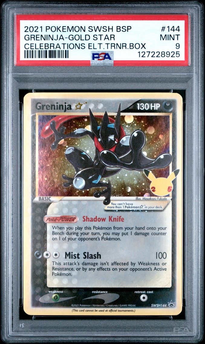 2021 #144 Greninja-Gold Star PSA 9 Swsh Black Star Promo Pokemon