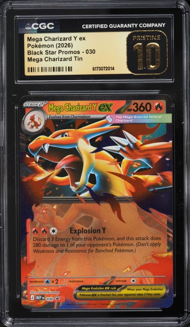 2026 Pokemon Mega Evolution Promo Tin Mega Charizard Y Ex #30 CGC 10 PRISTINE