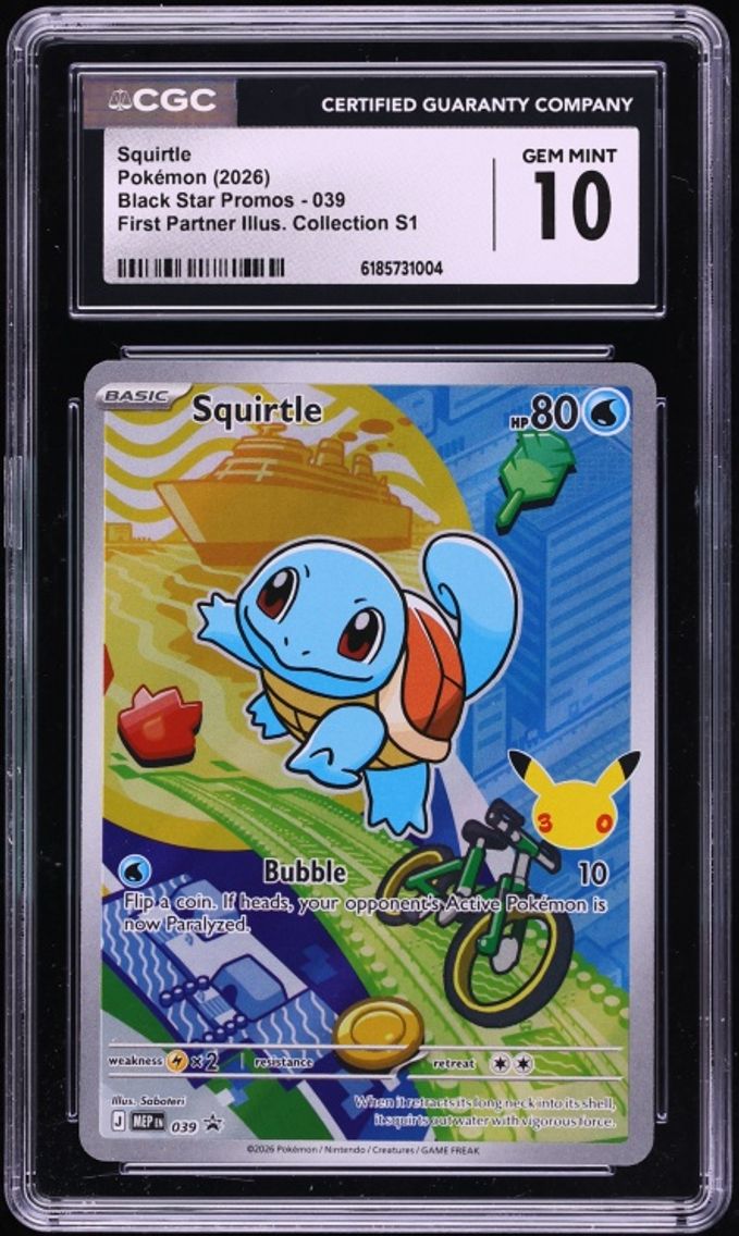 2026 #39 Squirtle CGC 10 Pokemon Mega Promo First Partner Illustration S1 Full Art