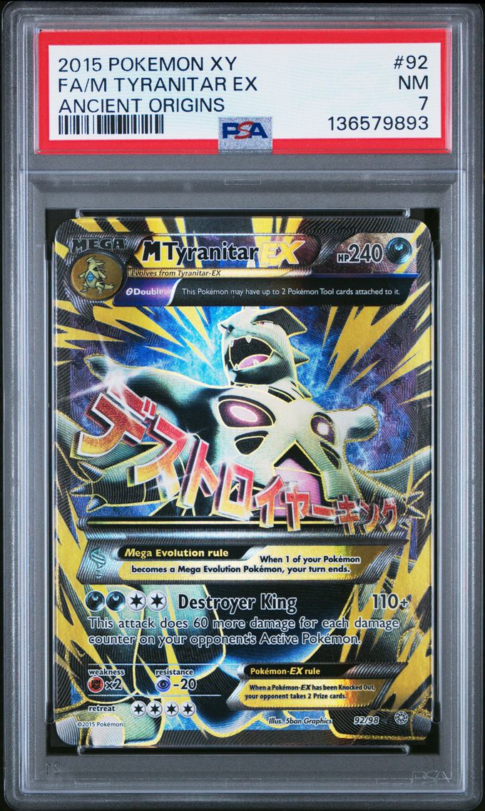 2015 #92 Full Art/M Tyranitar EX PSA 7 XY Ancient Origins