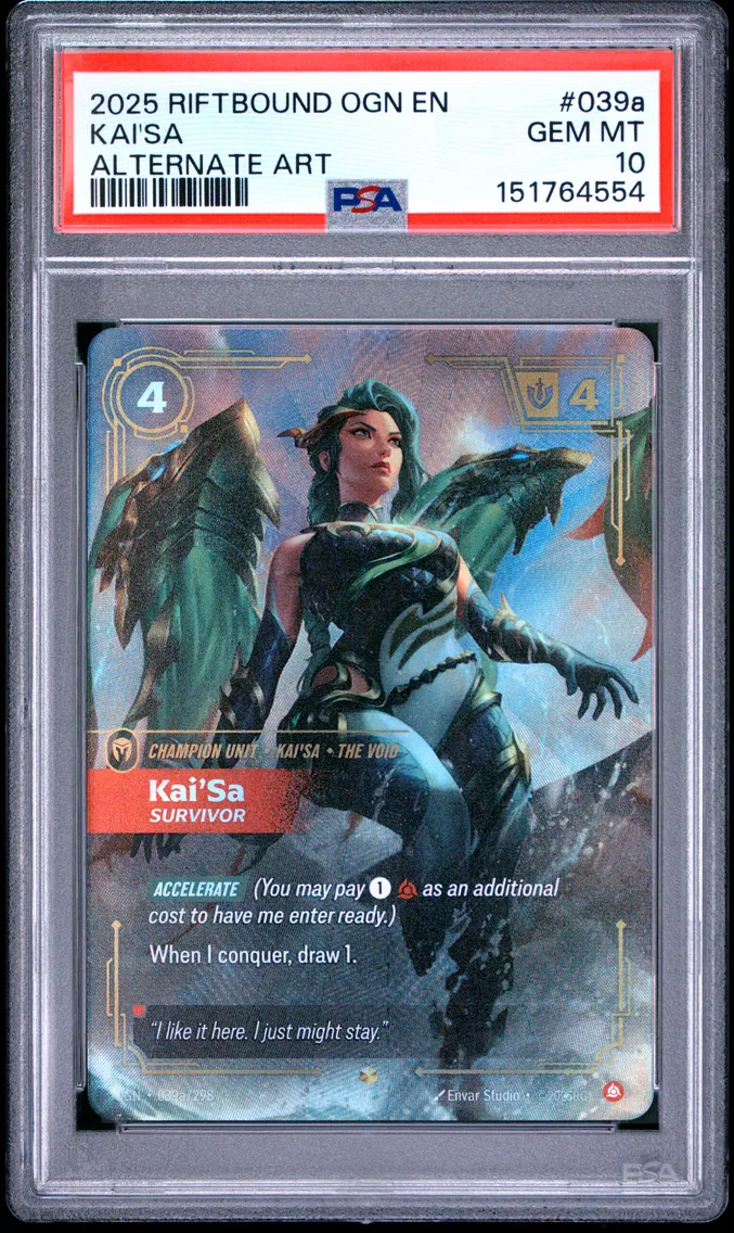 2025 #039a Kai'SA - Survivor PSA 10 Riftbound: League of Legends Ogn-Origins