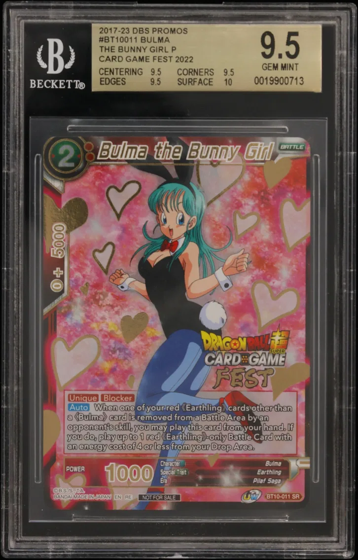 2017 #BT10011 Bulma the Bunny Girl P/(Card Game Fest 2022) BGS 9.5 Dragon Ball Super Promos