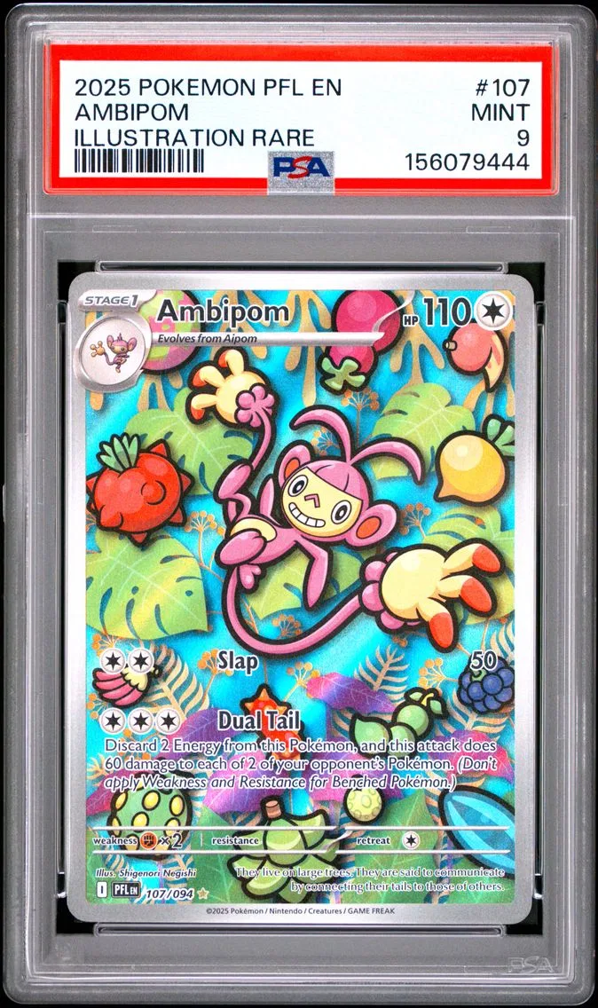 2025 #107 Ambipom PSA 9 Pfl EN-Phantasmal Flames