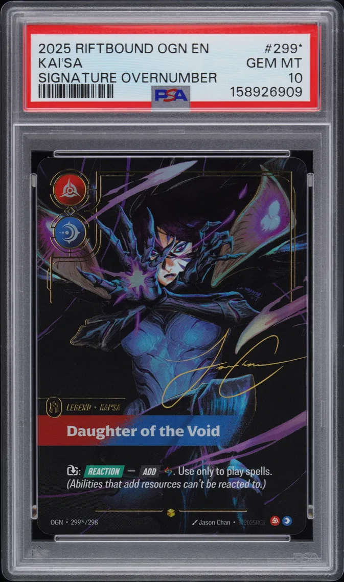 2025 #299* Kai'SA - Daughter of the Void PSA 10 Riftbound: League of Legends Ogn-Origins