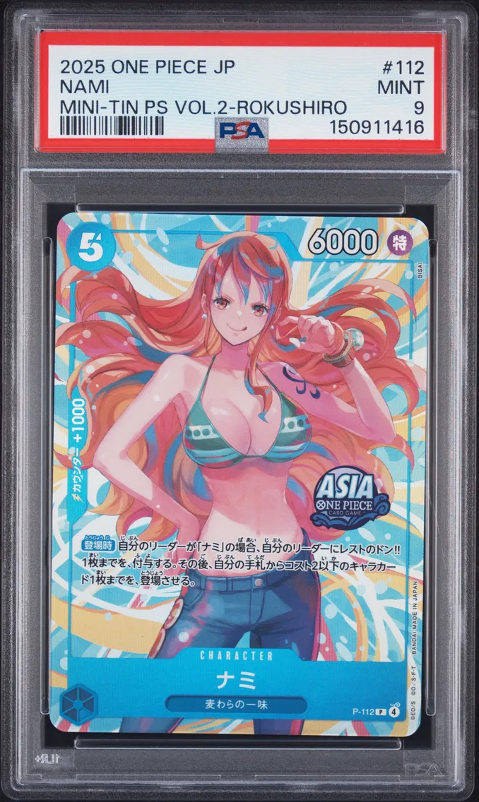 2025 #112 Nami PSA 9 One Piece Japanese Mini-Tin Pack Set Vol.2