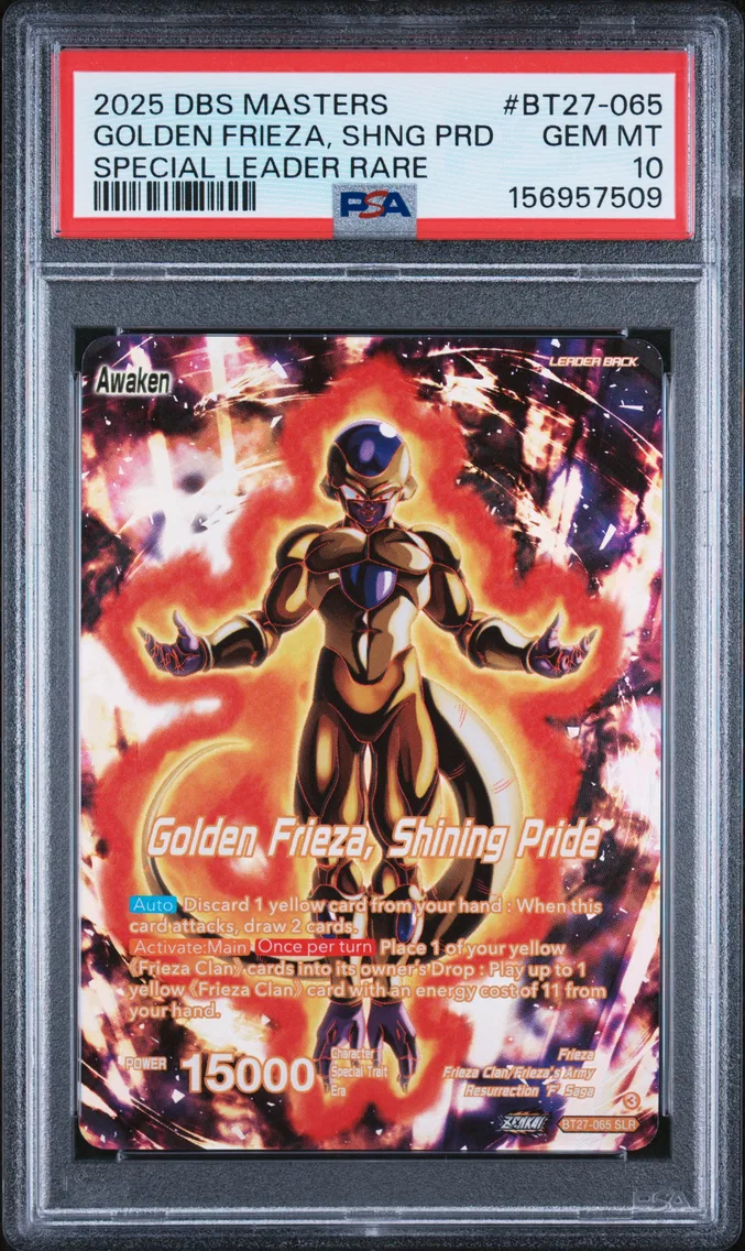 2025 #BT27-065 Frieza/Golden Frieza, Shining Pride PSA 10 Dragon Ball Super Card Game Masters Series 27 History of Z
