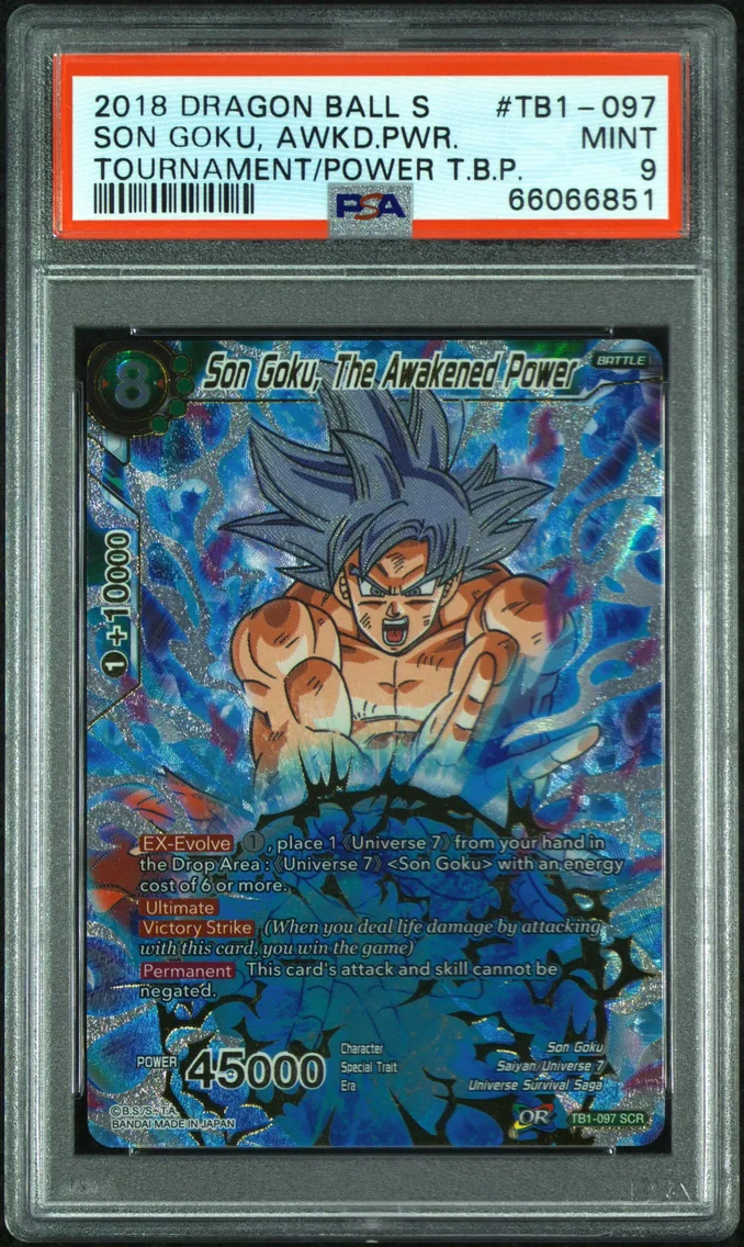 2018 #TB1-097 Son Goku, the Awakened Power PSA 9 Dragon Ball Super Card Game Themed Booster 1 Tournament of Power