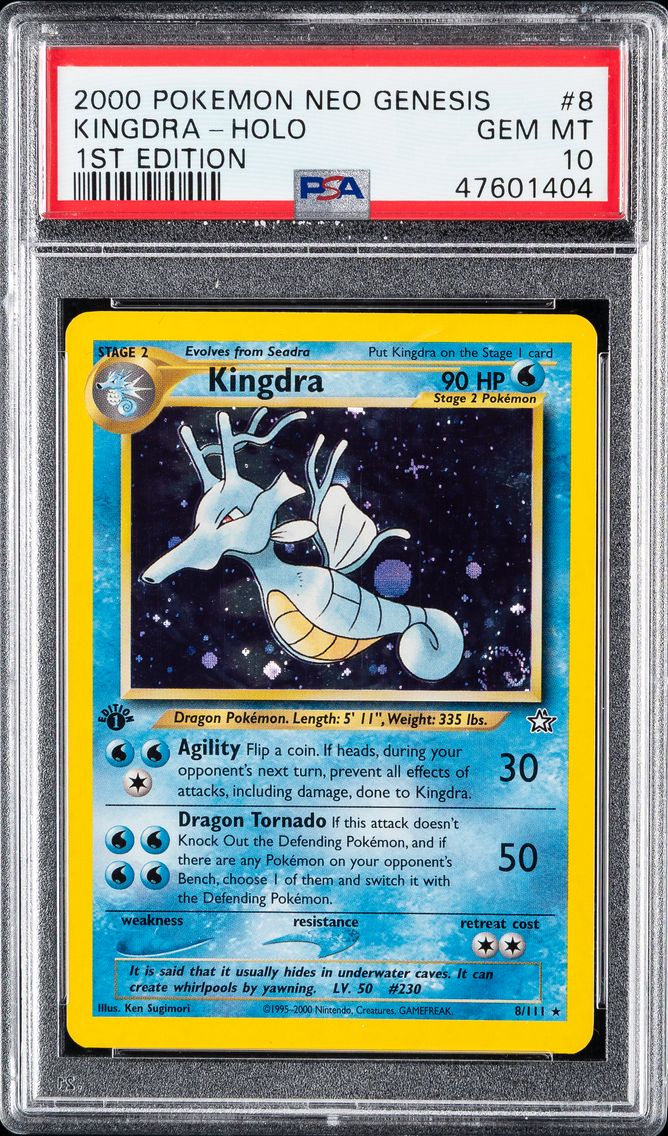 2000 #8 Kingdra-Holo PSA 10 Neo Genesis 1st Edition Pokemon