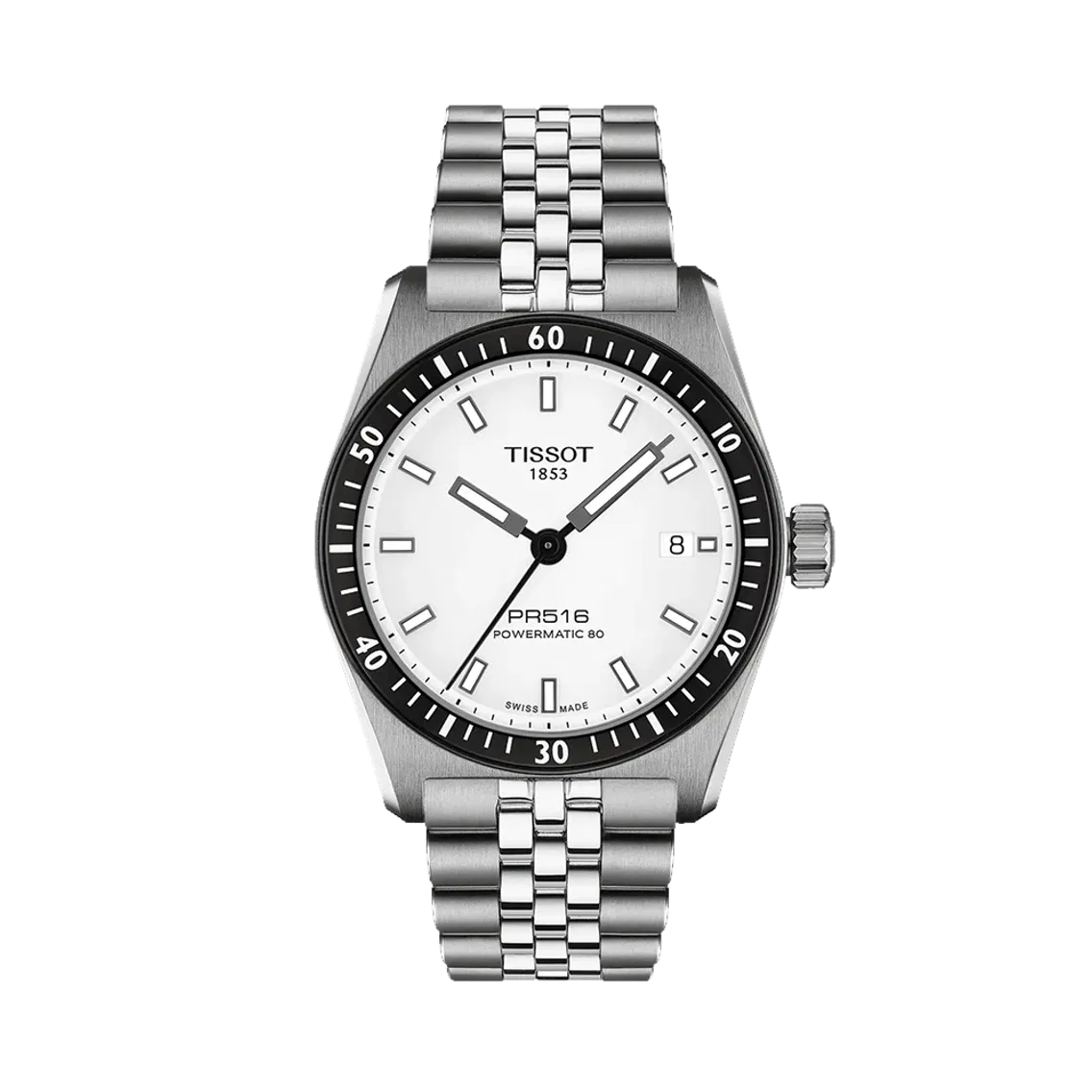 Tissot PR516 Powermatic 80 38mm - White on Bracelet