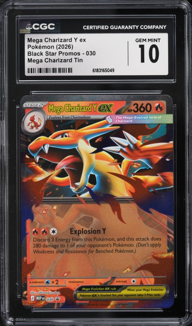 2026 Pokemon Mega Evolution Promo Tin Mega Charizard Y EX #30 CGC 10 GEM MINT