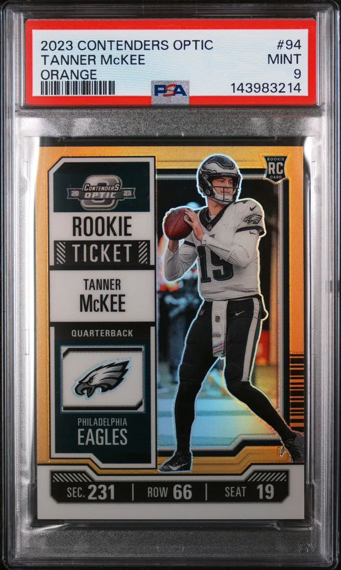 2023 #94 Tanner McKee PSA 9 Panini Contenders Optic