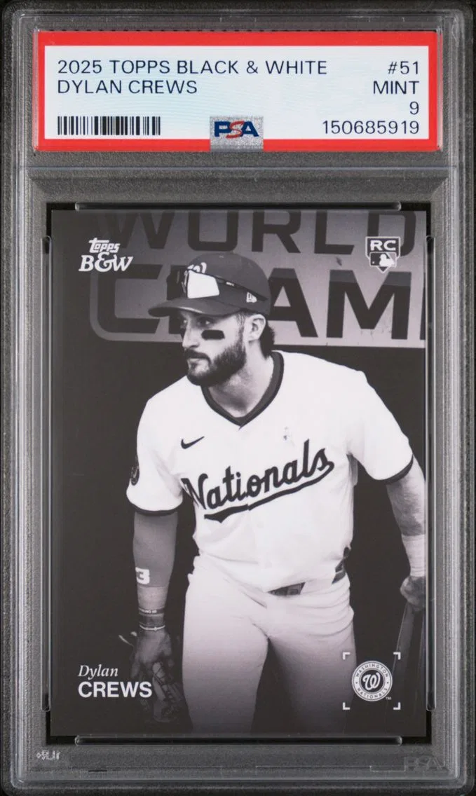 2025 #51 Dylan Crews PSA 9 Topps Black and White