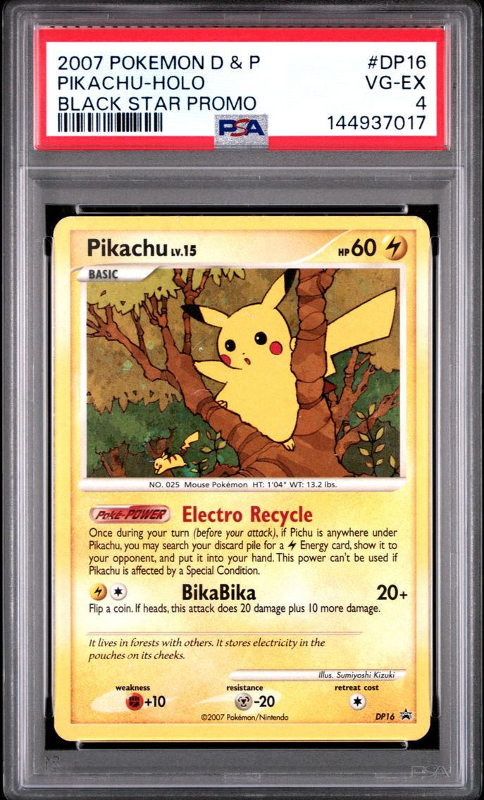 2007 #DP16 Pikachu-Holo PSA 4 Diamond & Pearl Black Star Promo