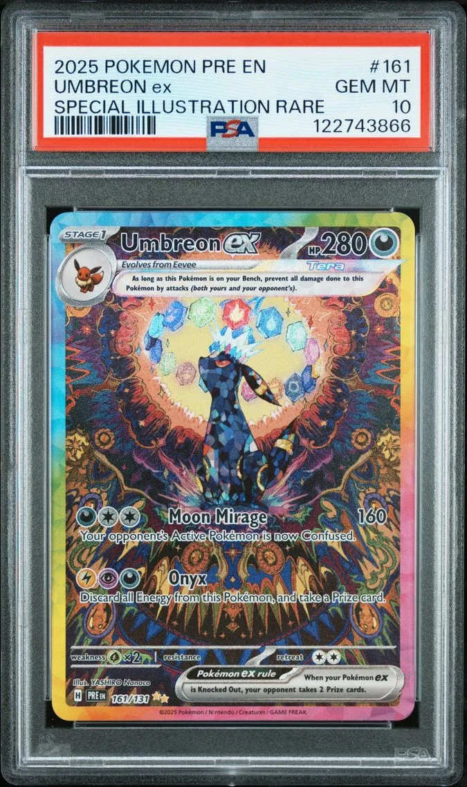 2025 #161 Umbreon ex SIR PSA 10 Scarlet and Violet Prismatic Evolutions Pokemon