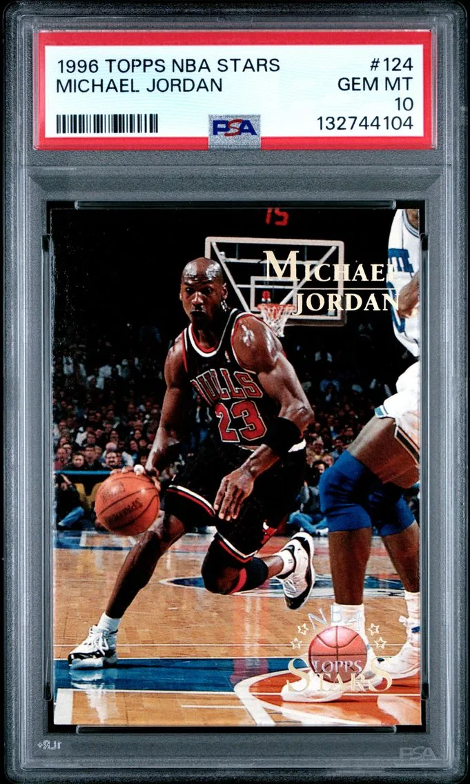 1996 #124 Michael Jordan PSA 10 Topps NBA Stars