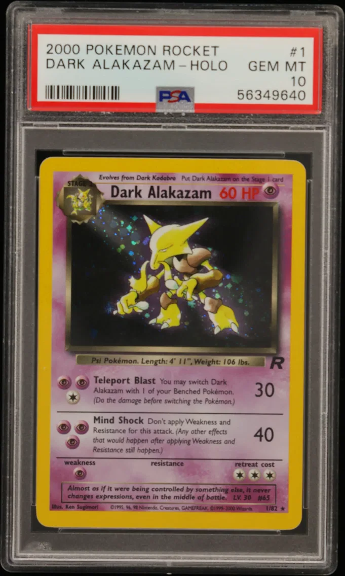 2000 #1 Dark Alakazam-Holo PSA 10 Rocket