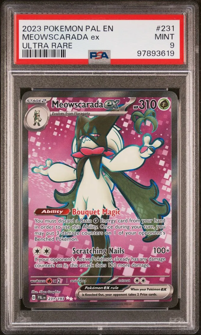2023 #231 Meowscarada EX PSA 9 Pal EN-Paldea Evolved