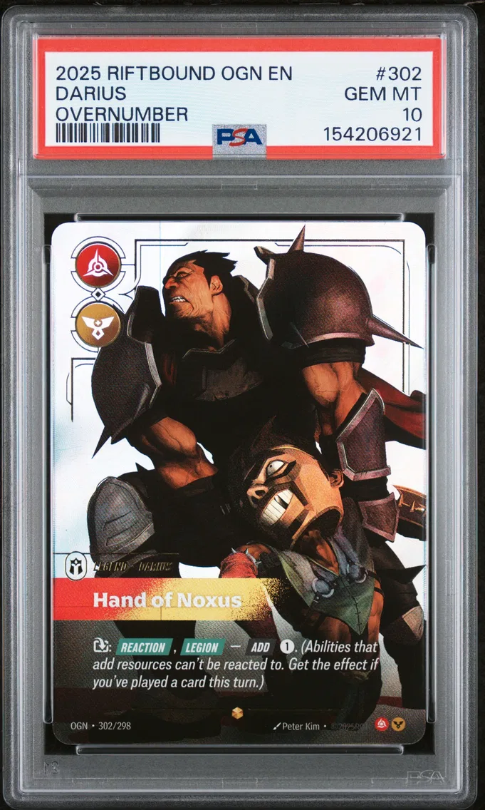 2025 #302 Darius - Hand of Noxus PSA 10 Riftbound: League of Legends Ogn-Origins