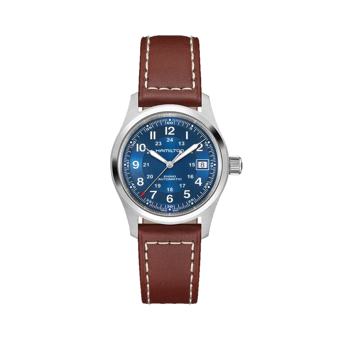 Hamilton Khaki Field Auto Date 38mm - Blue on Leather Strap