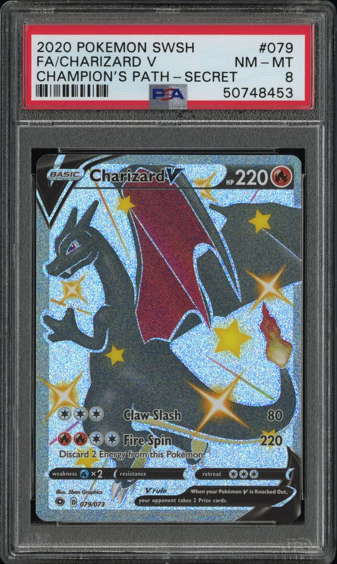 2020 #079 Full Art/Charizard V PSA 8 Sword & Shield Champion's Path
