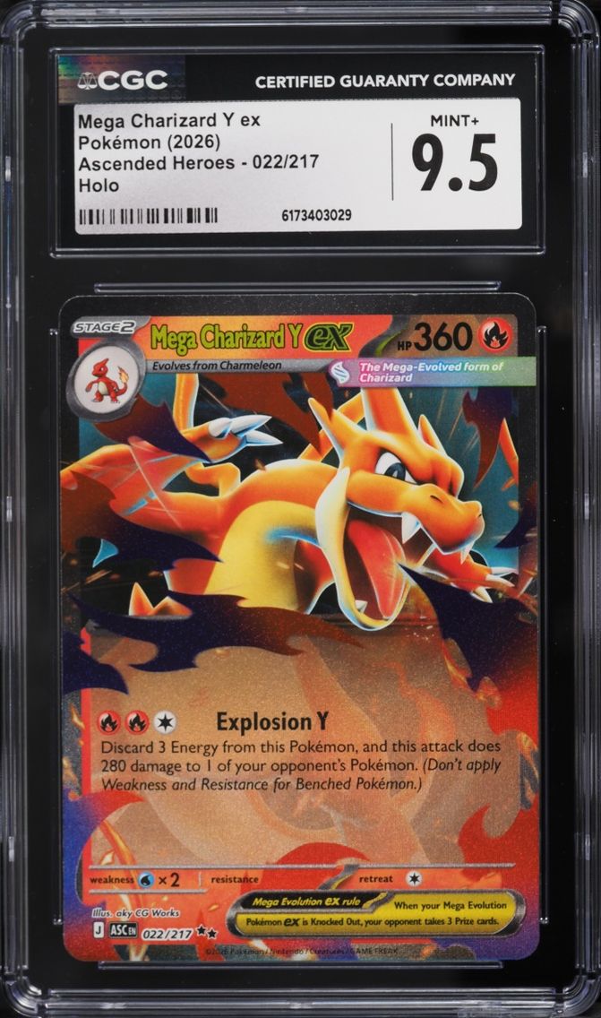 2026 Pokemon Mega Evolution Ascended Heroes Holo Mega Charizard Y ex #22 CGC 9.5 MINT+