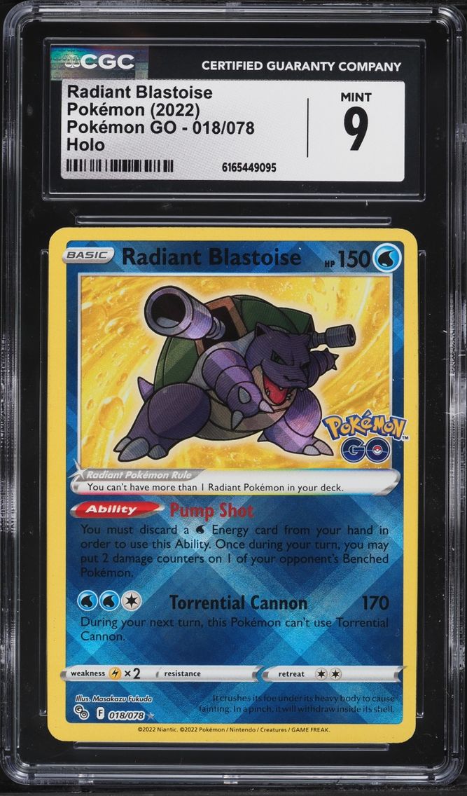 2022 #18 Radiant Blastoise CGC 9 Pokemon Sword & Shield GO Holo