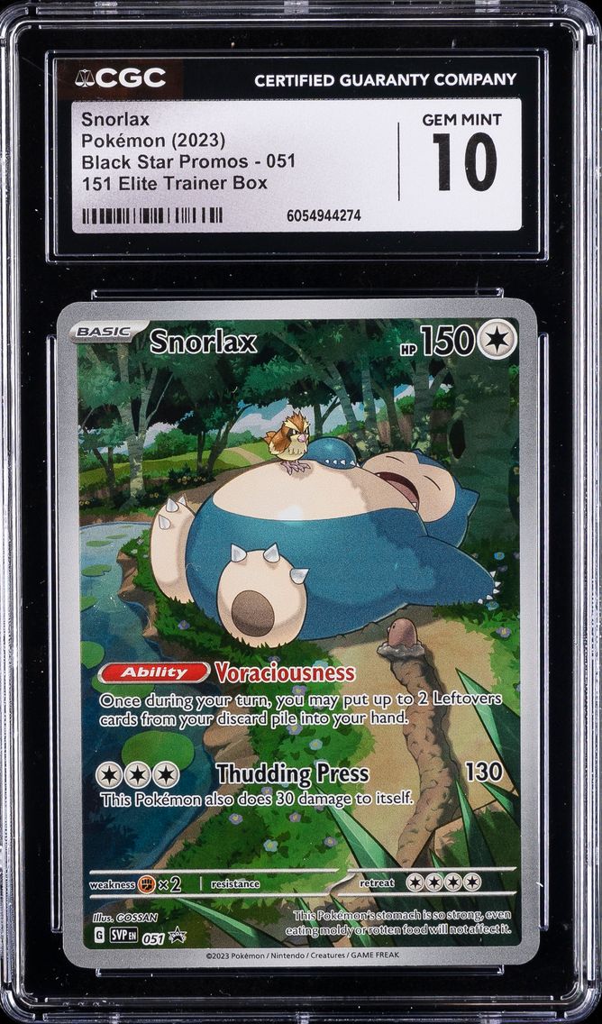 2023 #051 Snorlax CGC 10 Svp EN-SV Black Star Promo Pokemon
