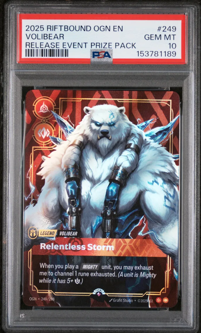 2025 #249 Volibear - Relentless Storm PSA 10 Riftbound: League of Legends Ogn-Origins