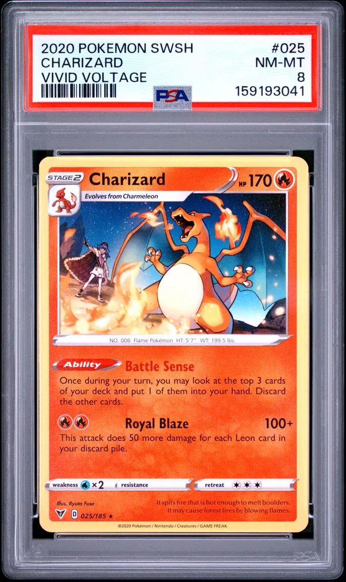 2020 #025 Charizard PSA 8 Sword & Shield Vivid Voltage