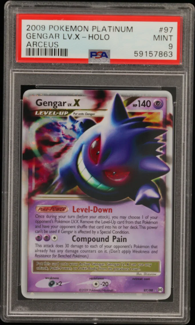 2009 #97 Gengar LV.X-Holo PSA 9 Platinum Arceus