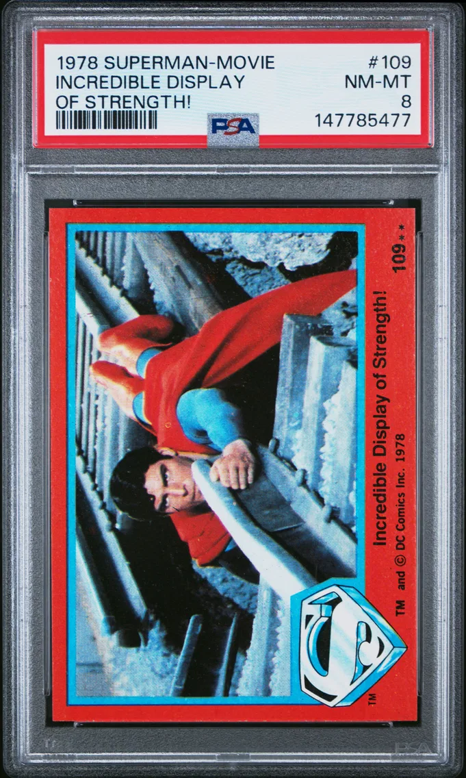 1978 #109 Incredible Display of Strength! PSA 8 Topps Superman-Movie