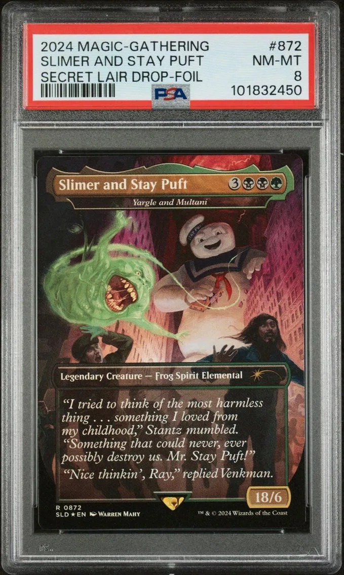 2024 #872 SLIMER AND STAY PUFT PSA 8 MAGIC THE GATHERING SECRET LAIR DROP | FOIL