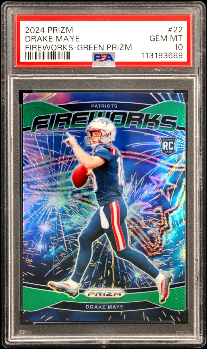 2024 #22 DRAKE MAYE PSA 10 Panini Prizm Fireworks