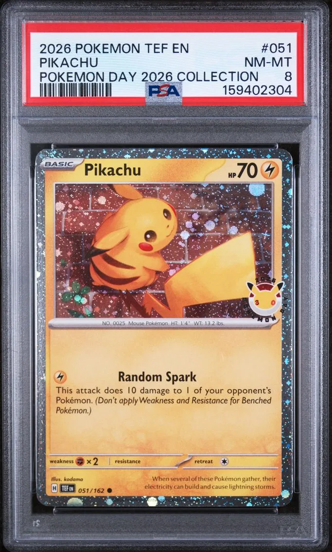2026 #051 Pikachu PSA 8 Tef EN-T