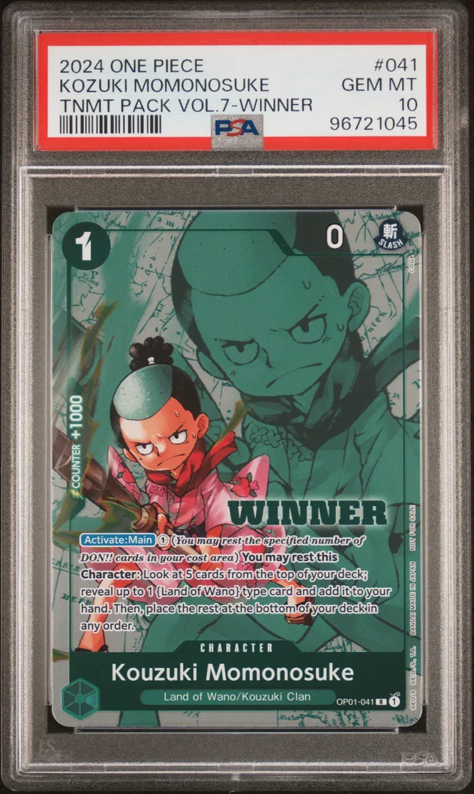 2024 #041 Kozuki Momonosuke PSA 10 One Piece Tournament Pack Vol.7