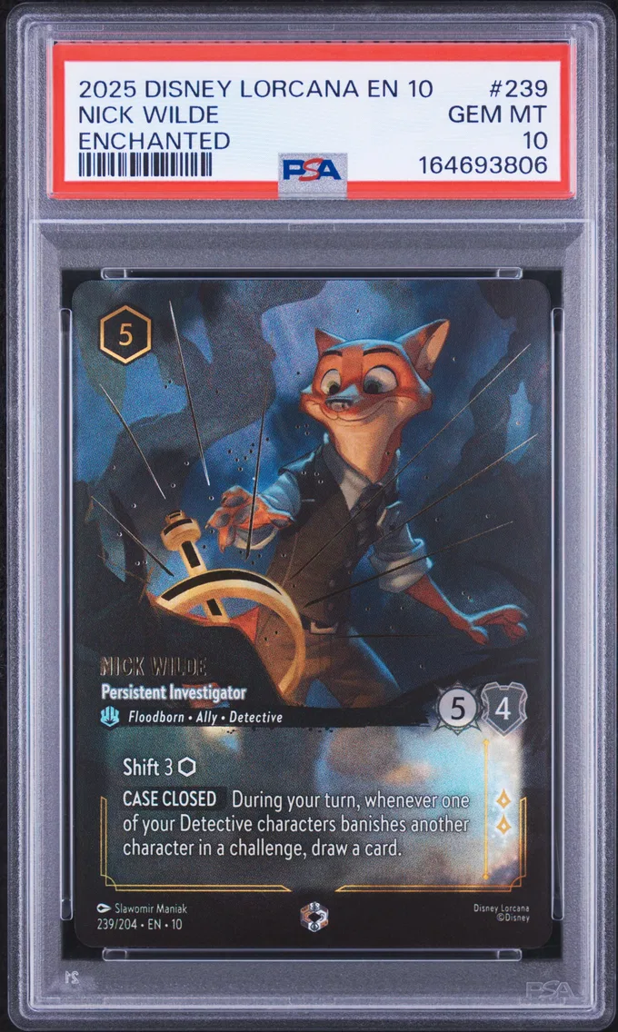 2025 #239 Nick Wilde - Persistent Investigator PSA 10 Disney Lorcana EN 10-Whispers in the Well