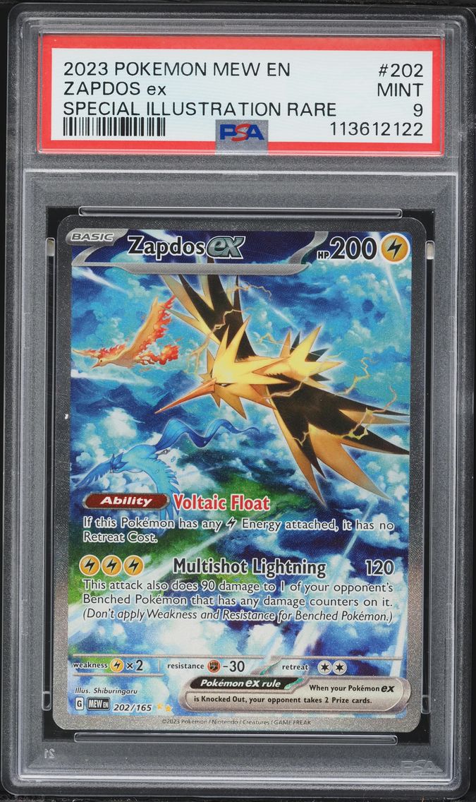 2023 #202 Zapdos EX PSA 9 Mew EN-151 Pokemon