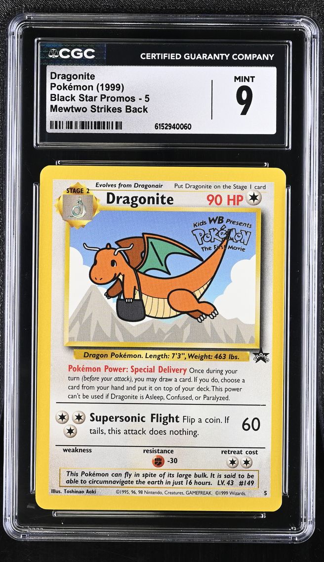 1999 #5 Dragonite CGC 9 Black Star Promos - WotC - English