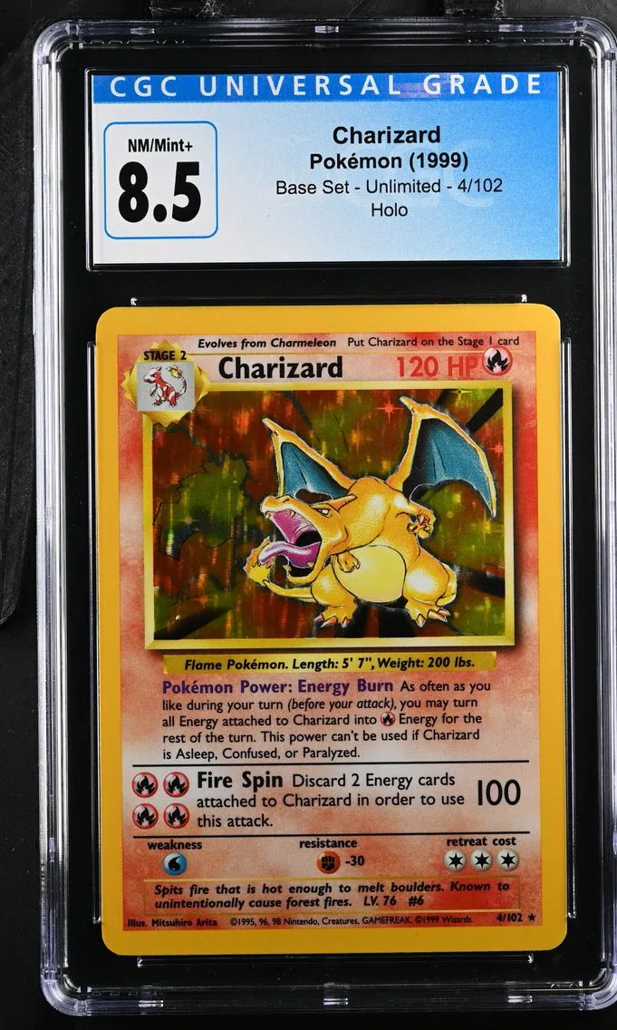 1999 #4 Charizard CGC 8.5 Base Set - Unlimited - English