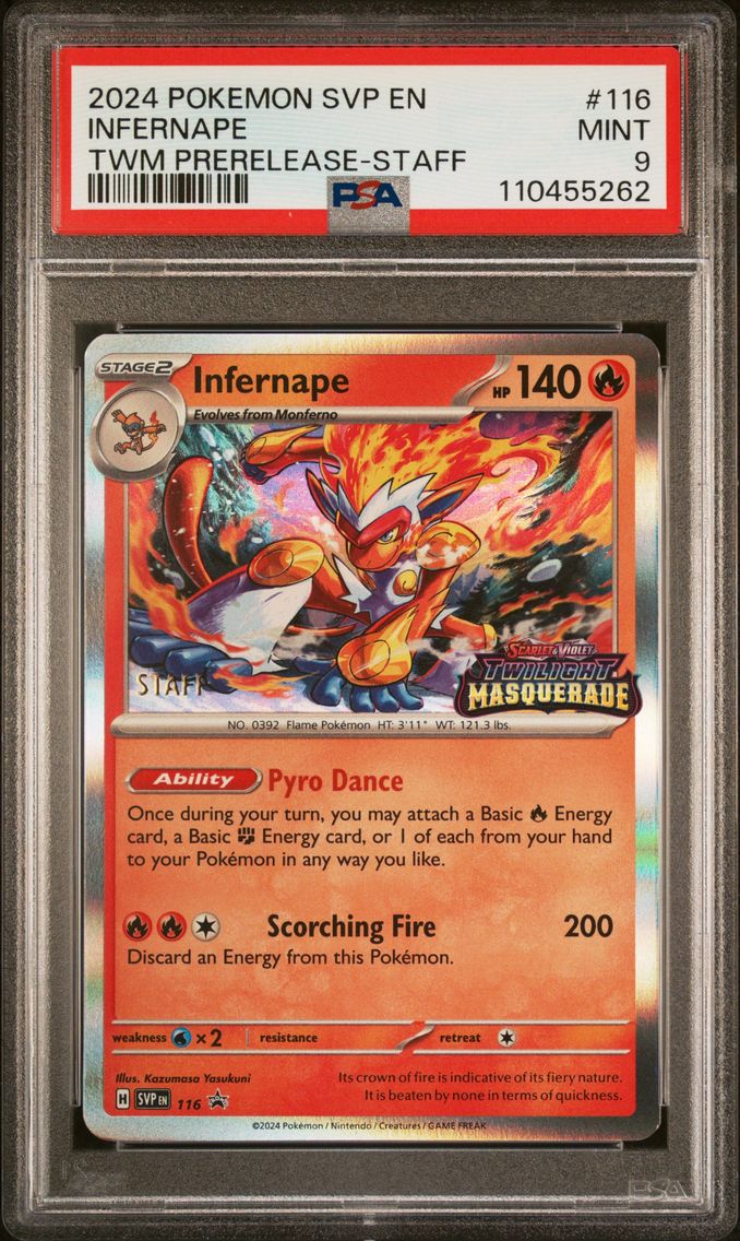2024 #116 Infernape PSA 9 Svp EN-SV Black Star Promo Pokemon