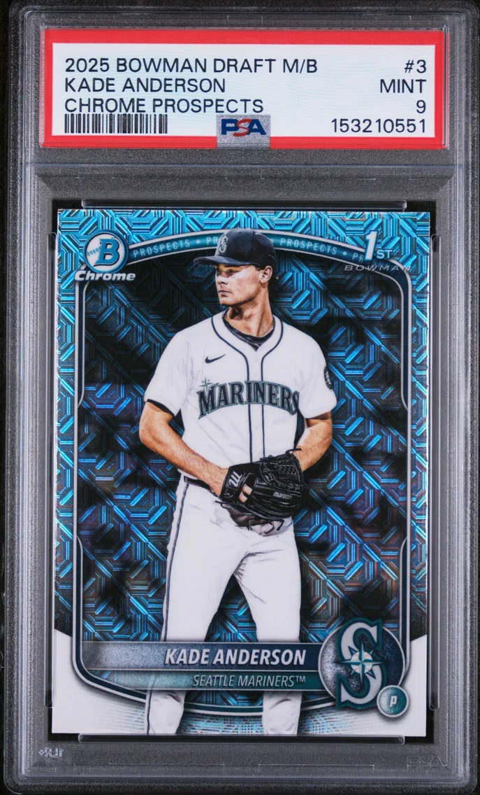 2025 #3 Kade Anderson PSA 9 Bowman Draft Mega Box Chrome Prospects