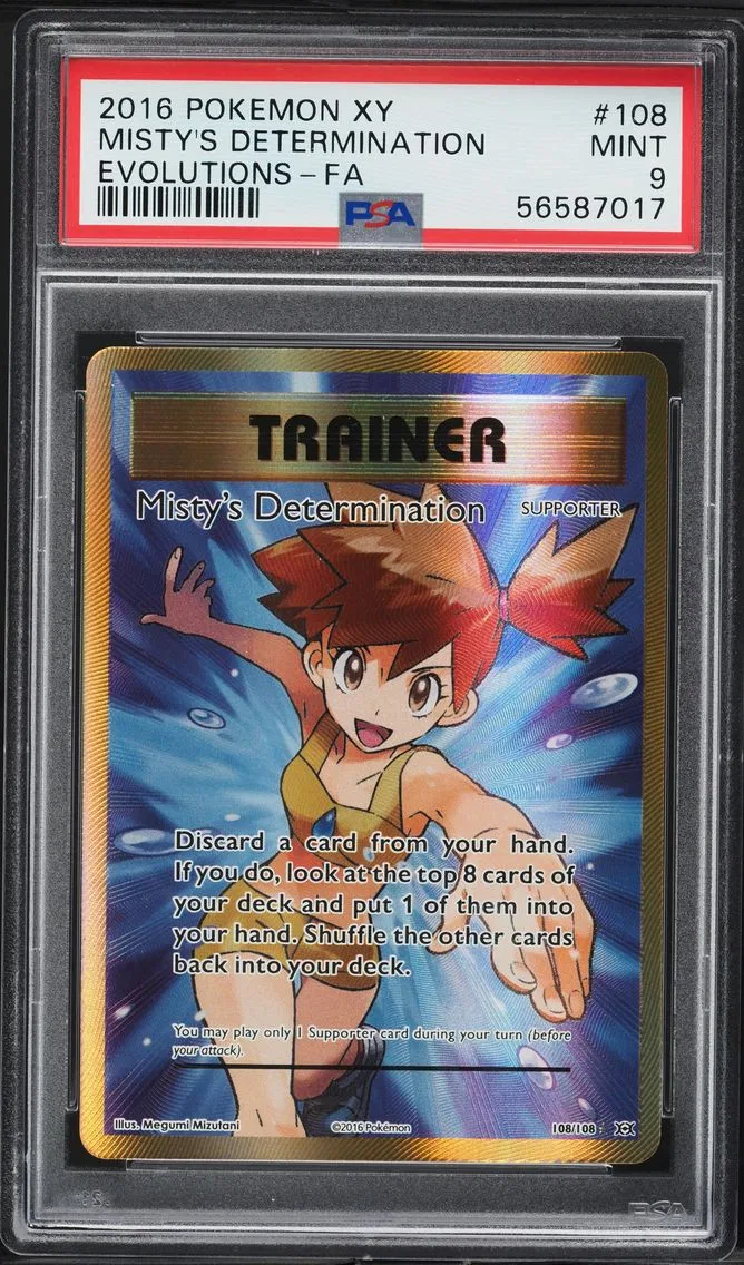 2016 #108 Full Art/Misty's Determination PSA 9 XY Evolutions Pokemon