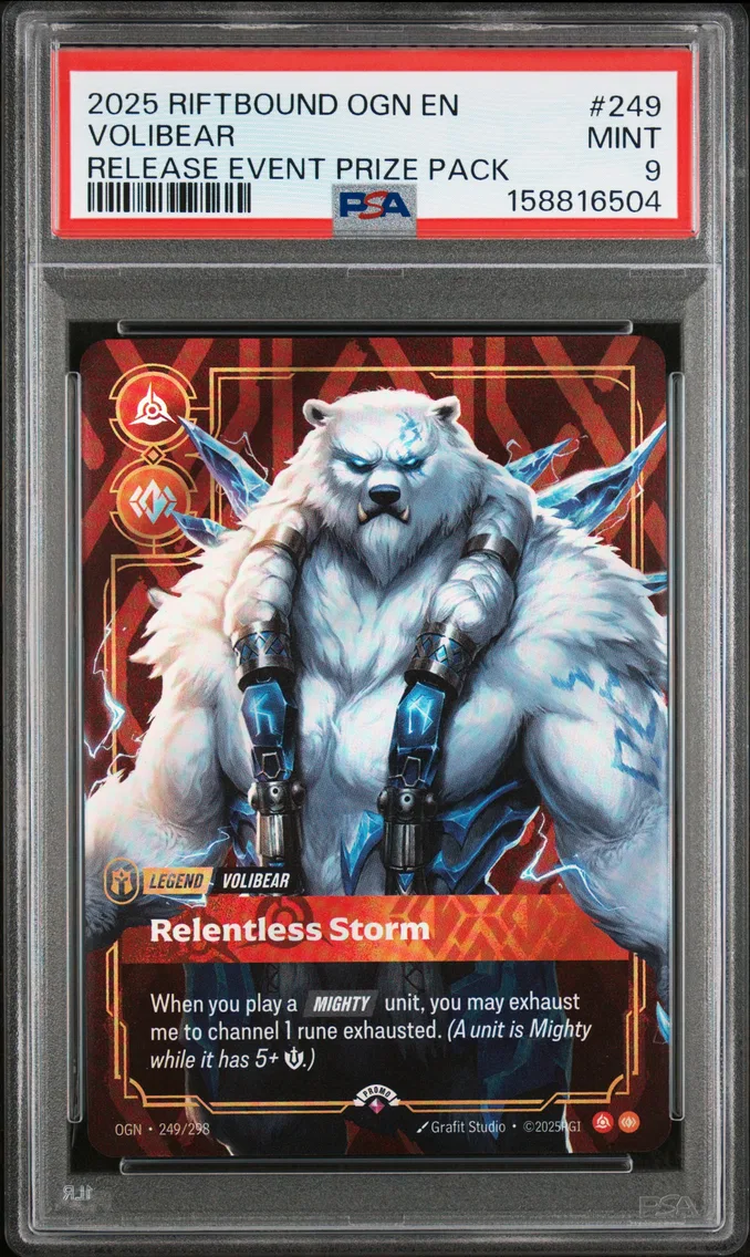 2025 #249 Volibear - Relentless Storm PSA 9 Riftbound: League of Legends Ogn-Origins