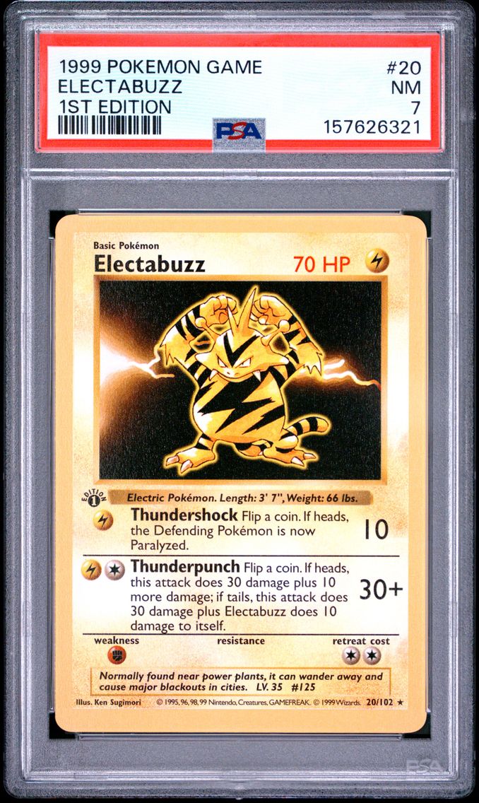 1999 #20 Electabuzz 1st Edition PSA 7 Game