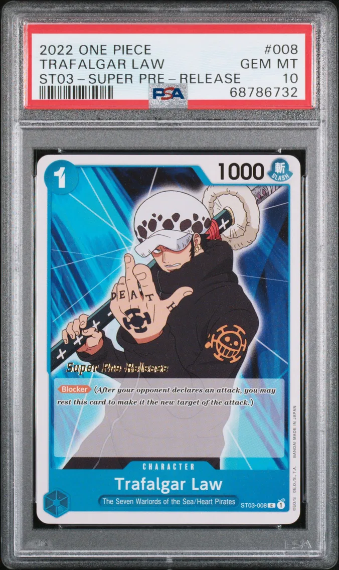2022 #008 Trafalgar Law PSA 10 One Piece Starter Deck ST03-the Seven Warlords of the Sea