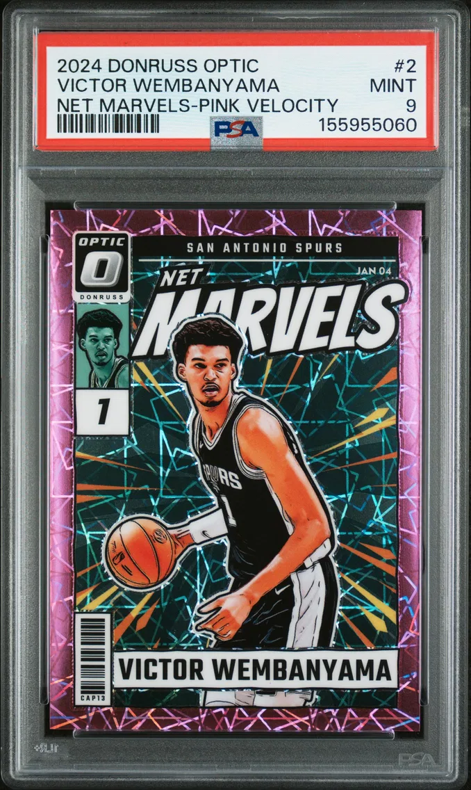2024 #2 Victor Wembanyama PSA 9 Panini Donruss Optic Net Marvels