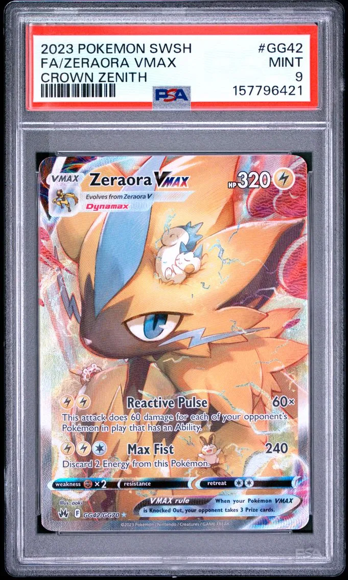 2023 #GG42 Full Art/Zeraora Vmax PSA 9 Sword and Shield Crown Zenith