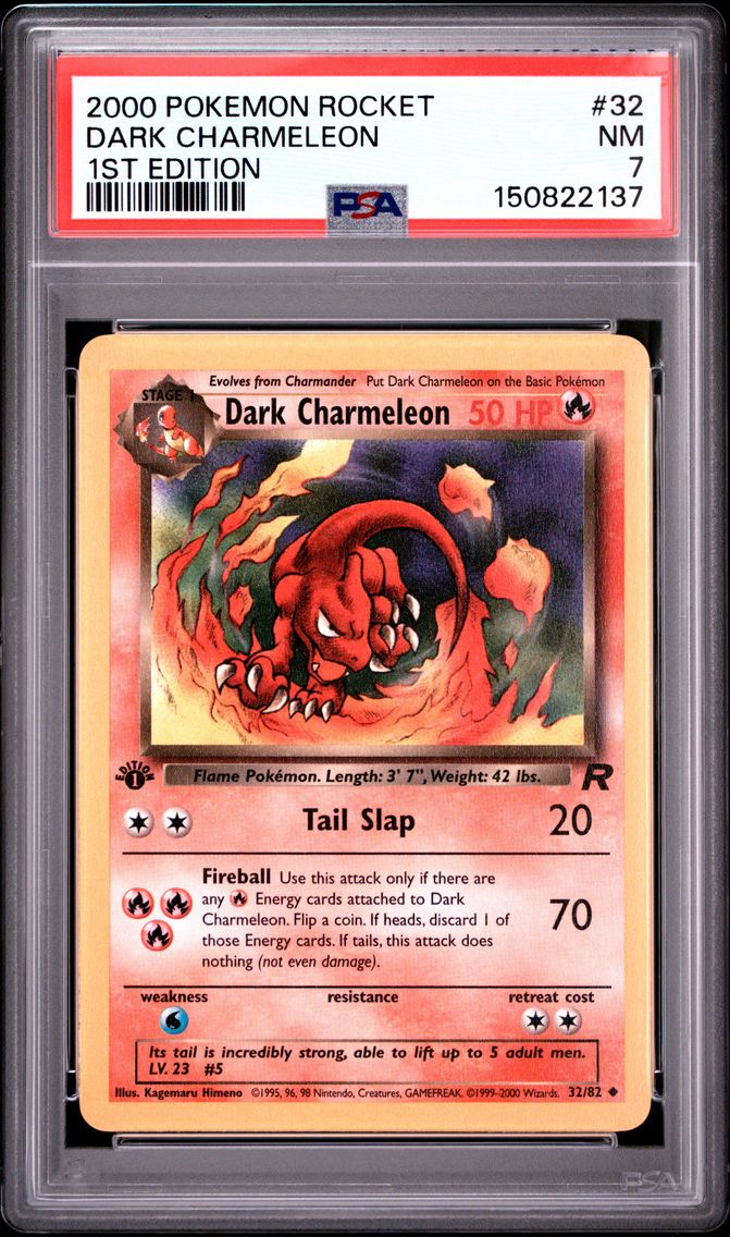 2000 #32 Dark Charmeleon 1st Edition PSA 7 Rocket